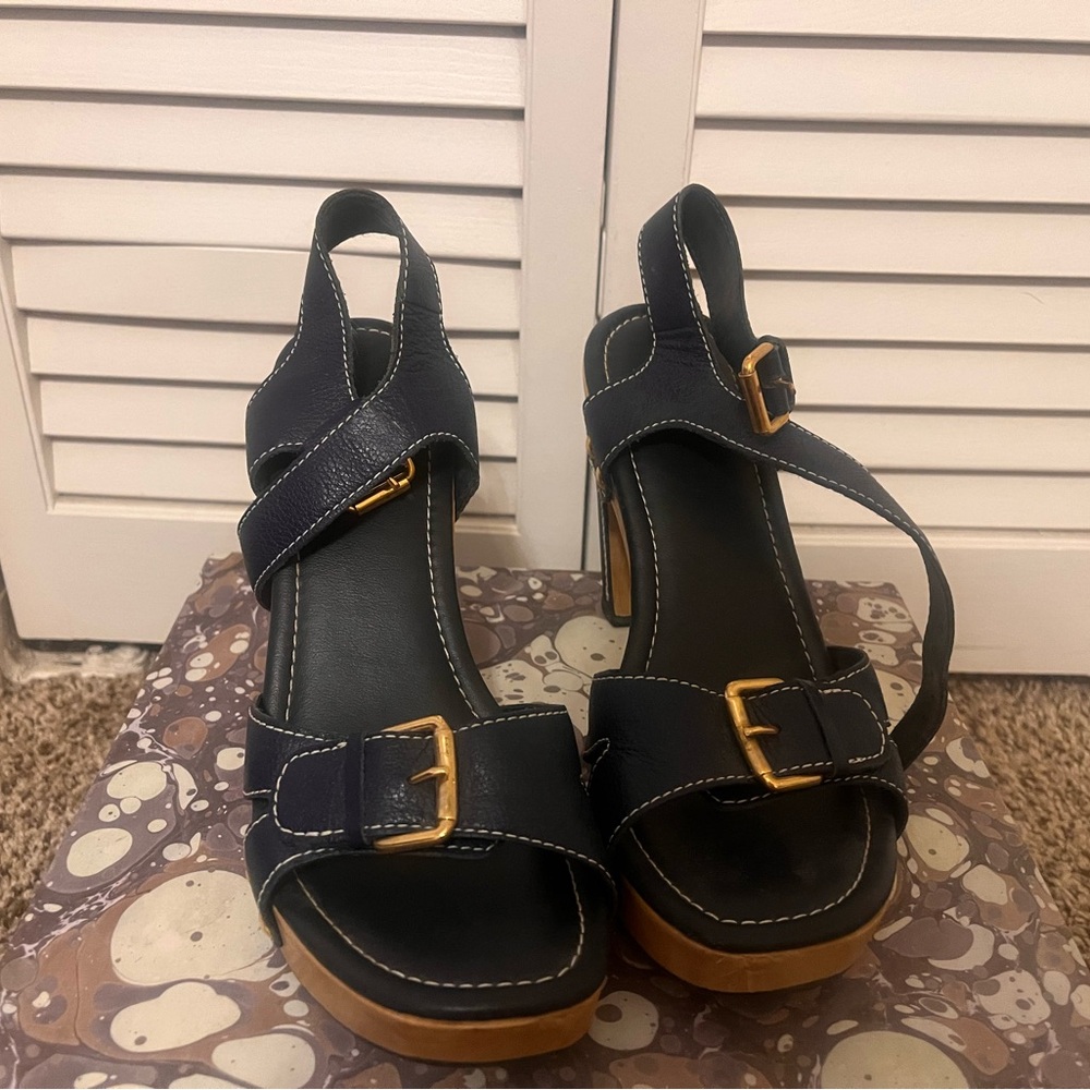 Zara wooden clog heel.